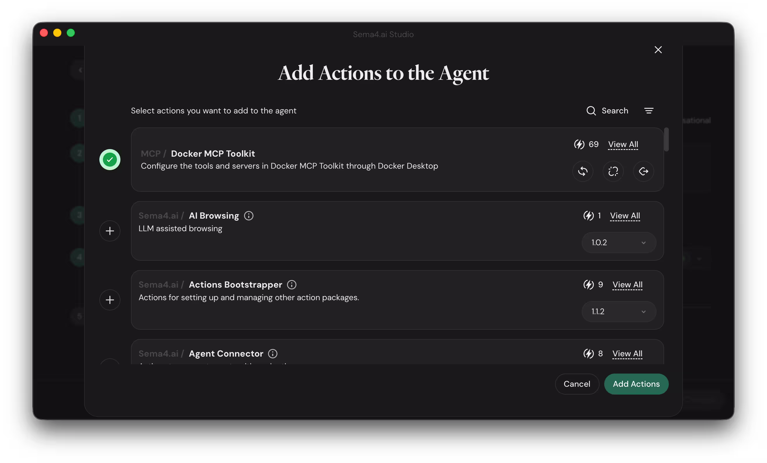 Editing an agent in Sema4.ai Studio